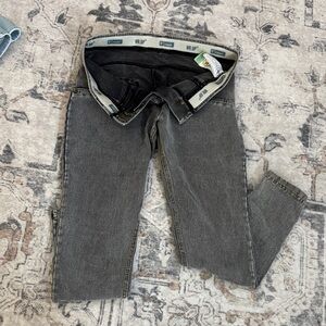 Freddy Women's Skinny Jeans - gray with yellow stitching size small